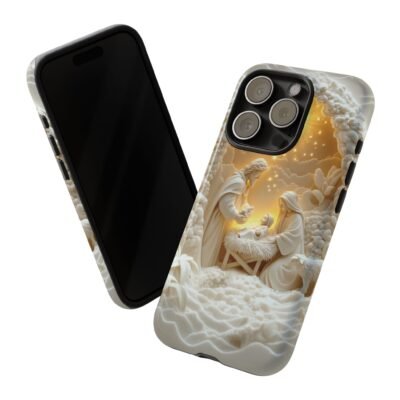 Nativity Phone Case Christian Phone Case 3D Effect Christmas Phone Casing iPhone Samsung Galaxy Google Pixel Faith Jesus Mary Joseph Case