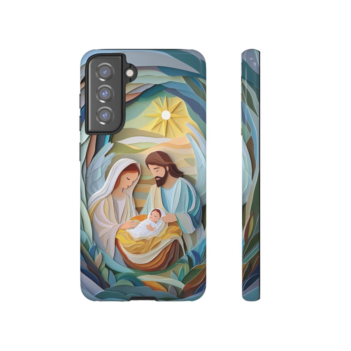 Nativity Phone Case Christian Phone Case Paper Cut 3D Effect Christmas Phone Casing iPhone Samsung Galaxy Google Pixel Faith Phone Cover