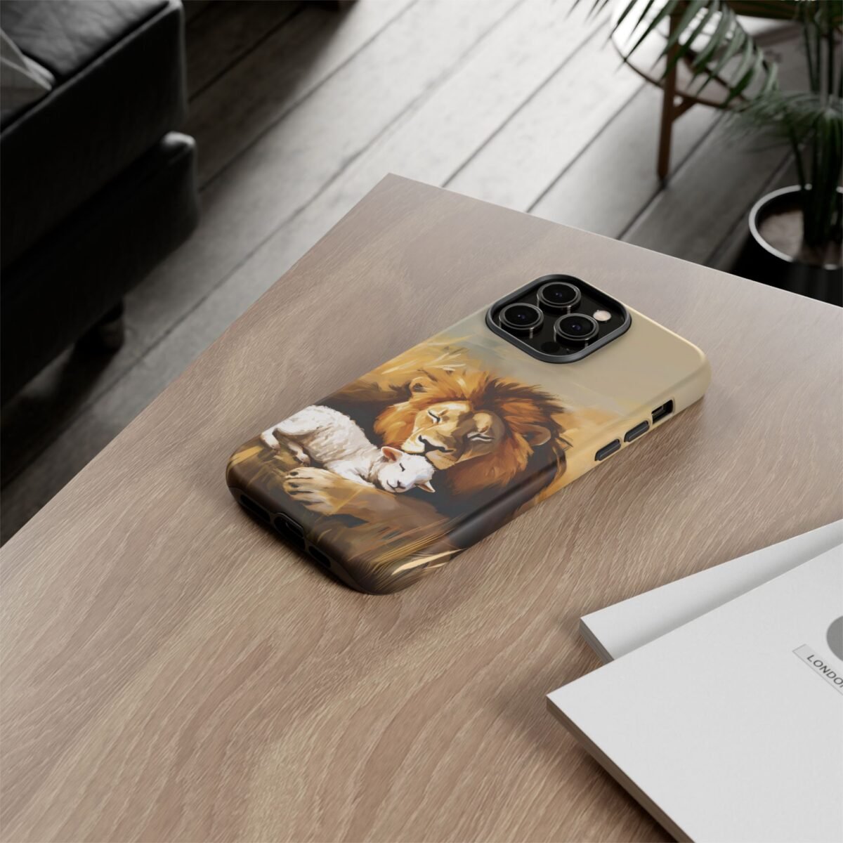 Lion and the Lamb Christian Phone Case iPhone Samsung Galaxy Google Pixel Faith in Jesus God Phone Cover Christian Inspired Gift Phone Case