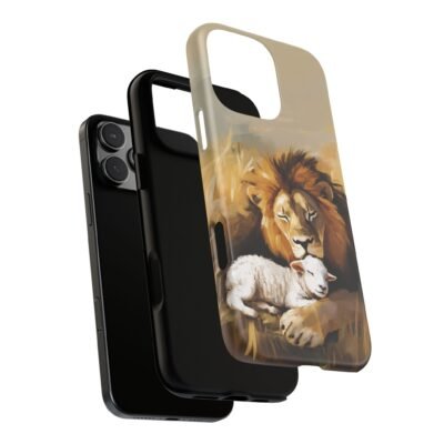 Lion and the Lamb Christian Phone Case iPhone Samsung Galaxy Google Pixel Faith in Jesus God Phone Cover Christian Inspired Gift Phone Case