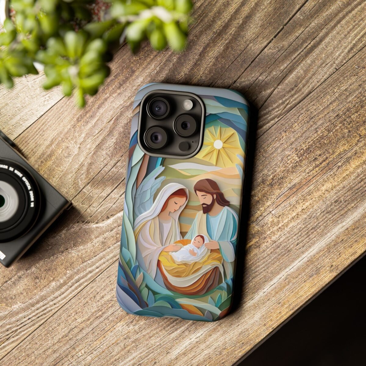 Nativity Phone Case Christian Phone Case Paper Cut 3D Effect Christmas Phone Casing iPhone Samsung Galaxy Google Pixel Faith Phone Cover