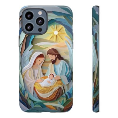 Nativity Phone Case Christian Phone Case Paper Cut 3D Effect Christmas Phone Casing iPhone Samsung Galaxy Google Pixel Faith Phone Cover