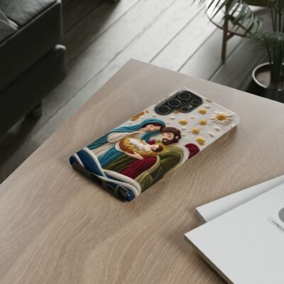 Nativity Embroidered Effect Phone Case Christmas Phone Casing iPhone Samsung Galaxy Google Pixel Phone Cover Faith Jesus Mary and Joseph