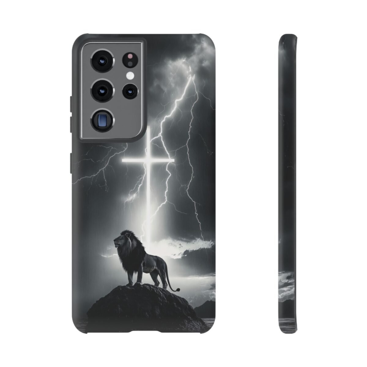 Lion and the Cross Christian Phone Case iPhone Samsung Galaxy Google Pixel Faith in Jesus God Phone Cover Christian Inspired Gift Phone Case