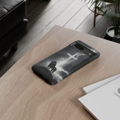 Lion and the Cross Christian Phone Case iPhone Samsung Galaxy Google Pixel Faith in Jesus God Phone Cover Christian Inspired Gift Phone Case