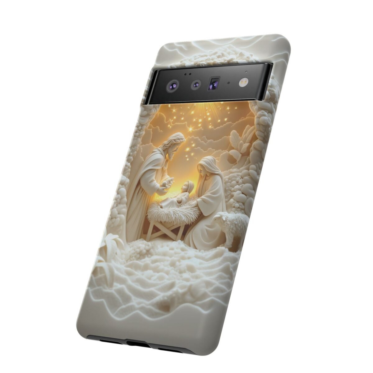 Nativity Phone Case Christian Phone Case 3D Effect Christmas Phone Casing iPhone Samsung Galaxy Google Pixel Faith Jesus Mary Joseph Case