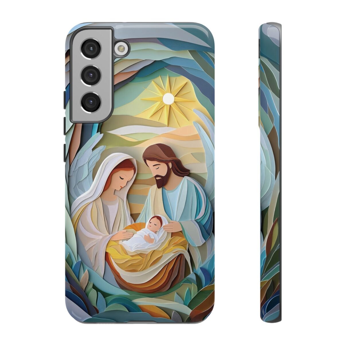 Nativity Phone Case Christian Phone Case Paper Cut 3D Effect Christmas Phone Casing iPhone Samsung Galaxy Google Pixel Faith Phone Cover