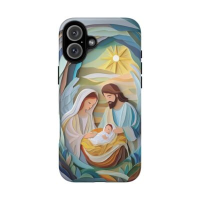 Nativity Phone Case Christian Phone Case Paper Cut 3D Effect Christmas Phone Casing iPhone Samsung Galaxy Google Pixel Faith Phone Cover