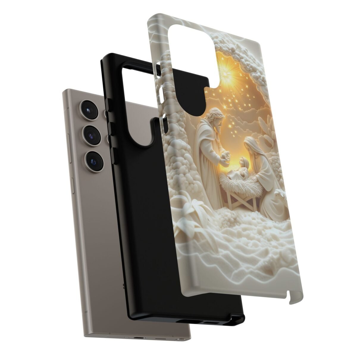 Nativity Phone Case Christian Phone Case 3D Effect Christmas Phone Casing iPhone Samsung Galaxy Google Pixel Faith Jesus Mary Joseph Case
