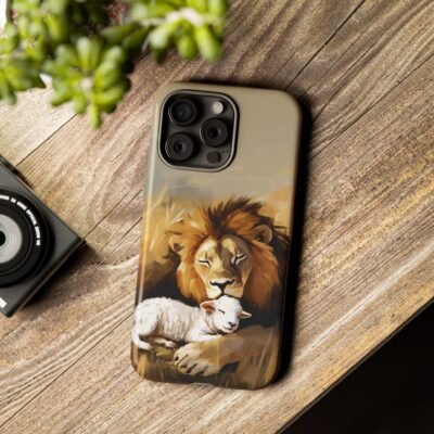 Copy of Lion and the Lamb Christian Phone Case iPhone Samsung Galaxy Google Pixel Faith in Jesus God Phone Cover Christian Inspired Gift Phone Case