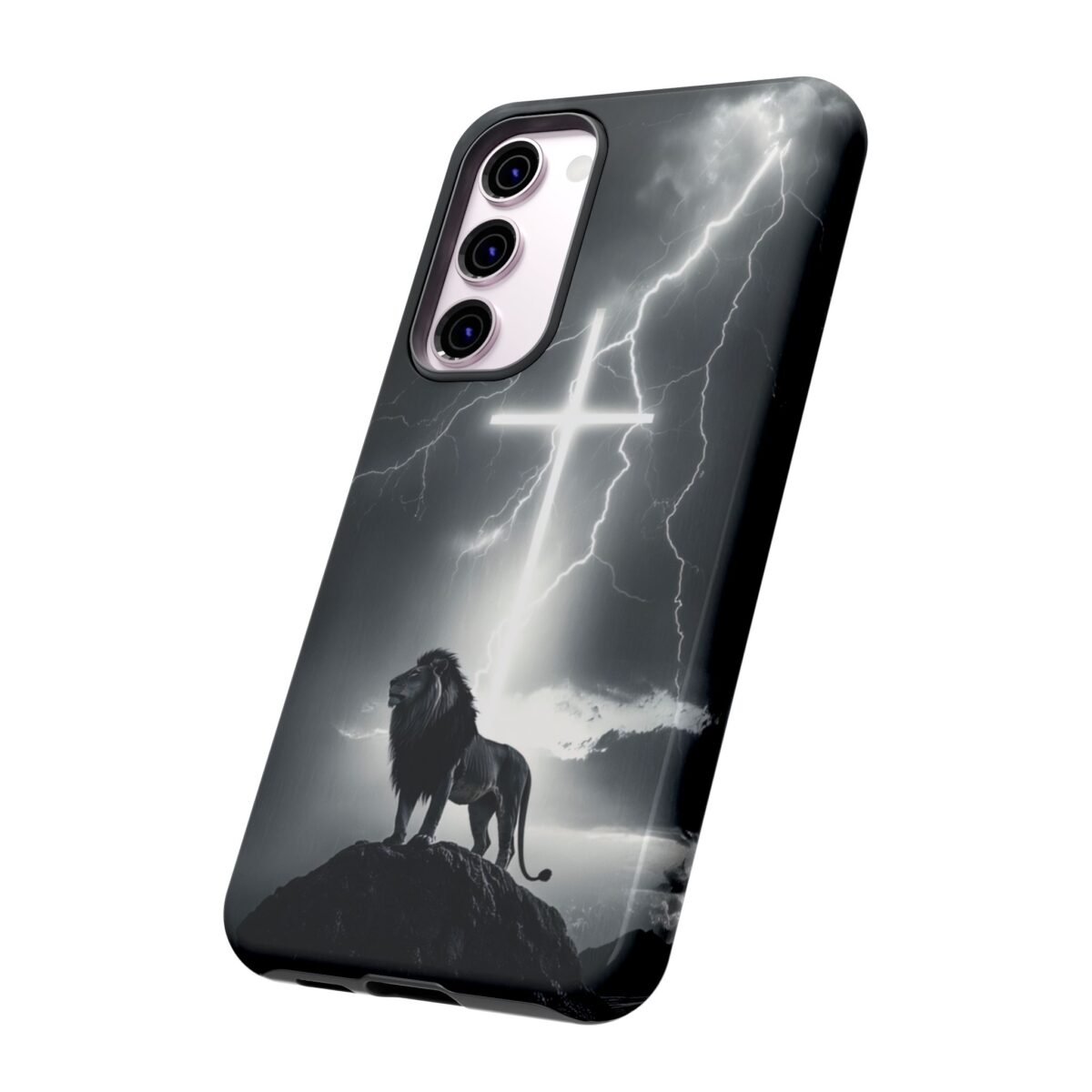 Lion and the Cross Christian Phone Case iPhone Samsung Galaxy Google Pixel Faith in Jesus God Phone Cover Christian Inspired Gift Phone Case