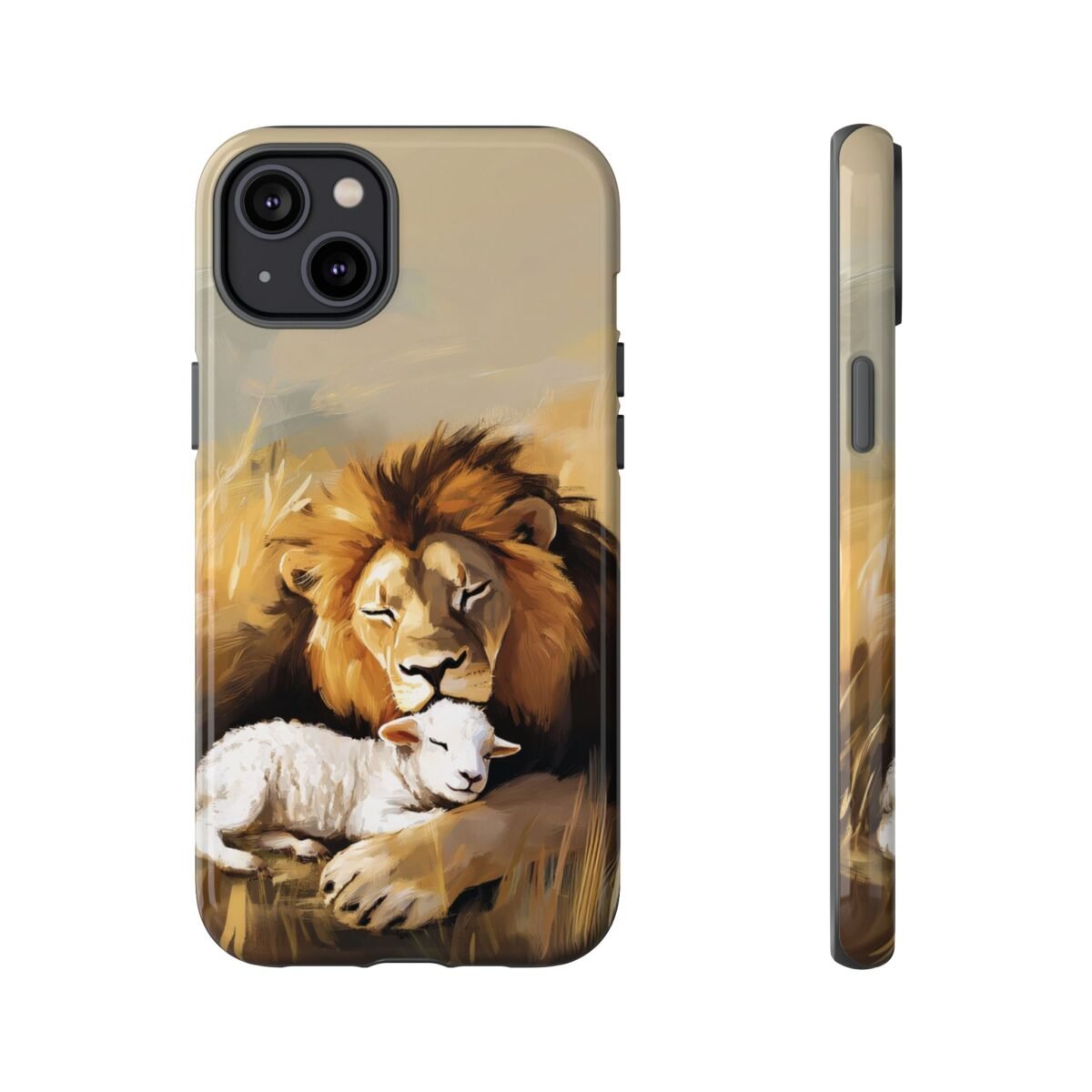 Lion and the Lamb Christian Phone Case iPhone Samsung Galaxy Google Pixel Faith in Jesus God Phone Cover Christian Inspired Gift Phone Case