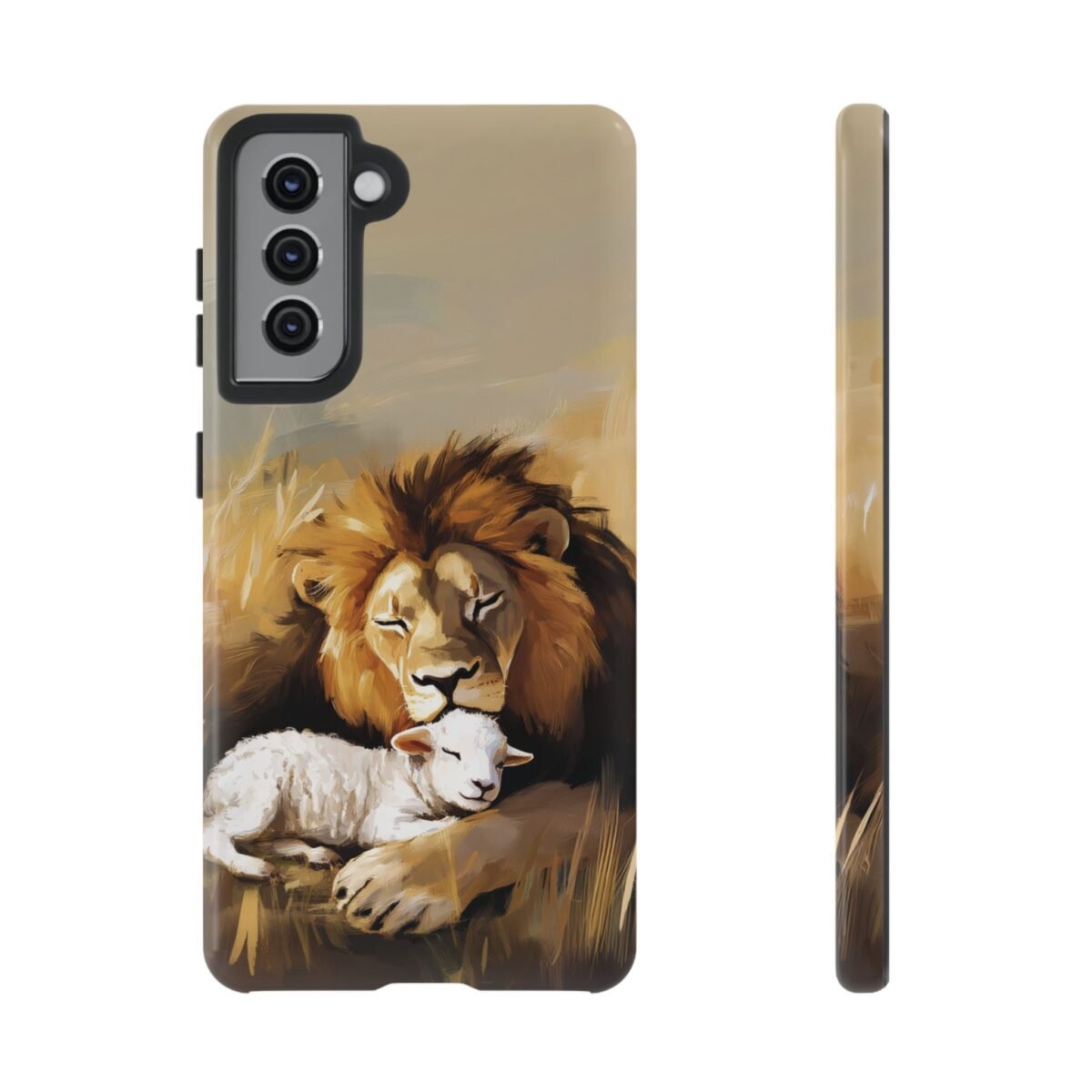 Lion and the Lamb Christian Phone Case iPhone Samsung Galaxy Google Pixel Faith in Jesus God Phone Cover Christian Inspired Gift Phone Case