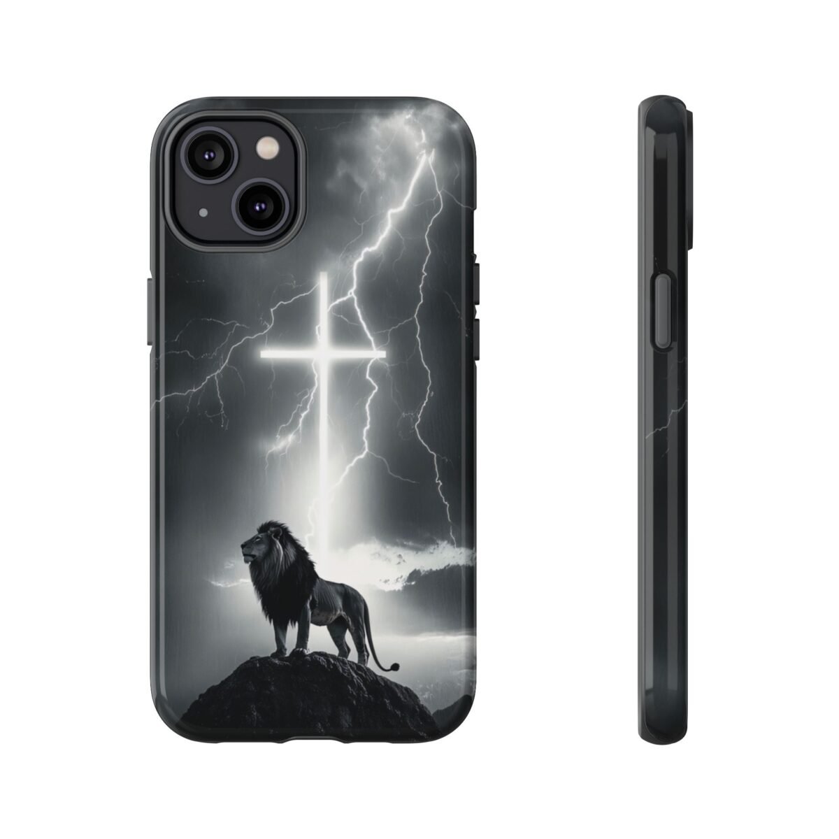 Lion and the Cross Christian Phone Case iPhone Samsung Galaxy Google Pixel Faith in Jesus God Phone Cover Christian Inspired Gift Phone Case