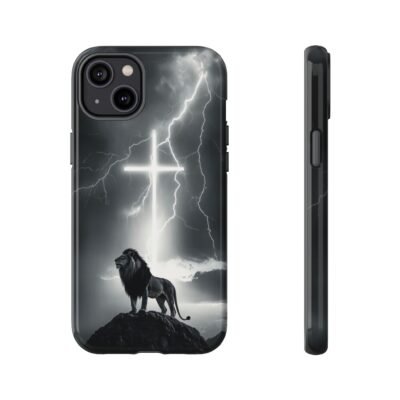 Lion and the Cross Christian Phone Case iPhone Samsung Galaxy Google Pixel Faith in Jesus God Phone Cover Christian Inspired Gift Phone Case