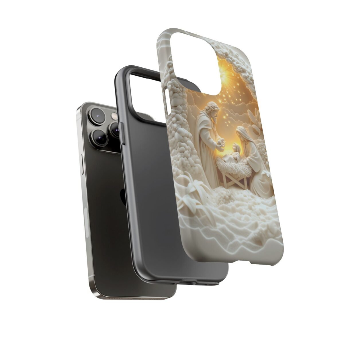 Nativity Phone Case Christian Phone Case 3D Effect Christmas Phone Casing iPhone Samsung Galaxy Google Pixel Faith Jesus Mary Joseph Case