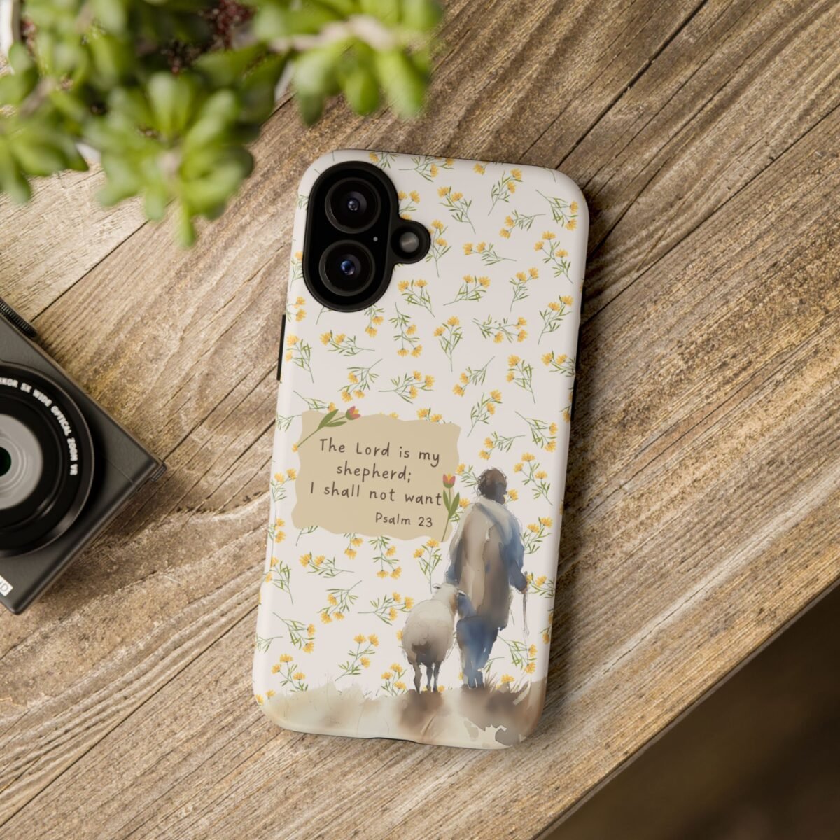 Christian Verse Phone Case The Lord is my Shepherd Psalm 23 Phone Case iPhone 16 15 14 13 12 Pro Max Samsung S24 S23 S22 S21 Plus Ultra