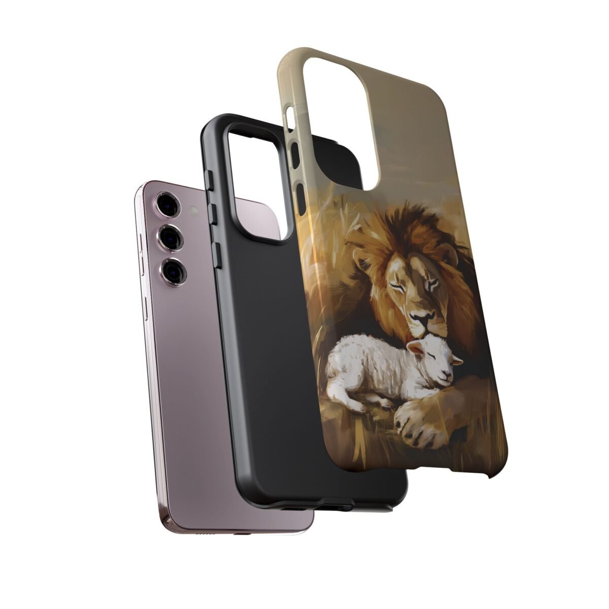 Lion and the Lamb Christian Phone Case iPhone Samsung Galaxy Google Pixel Faith in Jesus God Phone Cover Christian Inspired Gift Phone Case
