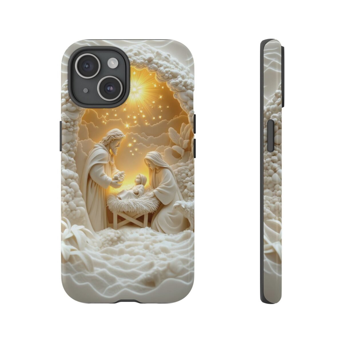 Nativity Phone Case Christian Phone Case 3D Effect Christmas Phone Casing iPhone Samsung Galaxy Google Pixel Faith Jesus Mary Joseph Case