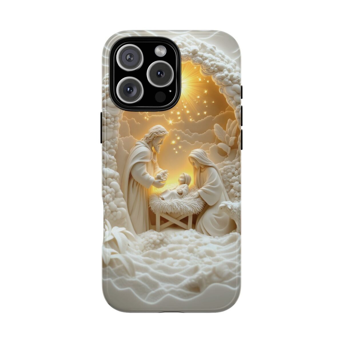 Nativity Phone Case Christian Phone Case 3D Effect Christmas Phone Casing iPhone Samsung Galaxy Google Pixel Faith Jesus Mary Joseph Case