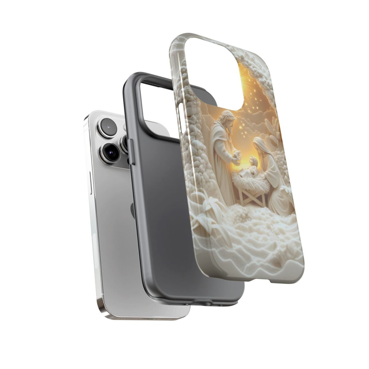Nativity Phone Case Christian Phone Case 3D Effect Christmas Phone Casing iPhone Samsung Galaxy Google Pixel Faith Jesus Mary Joseph Case