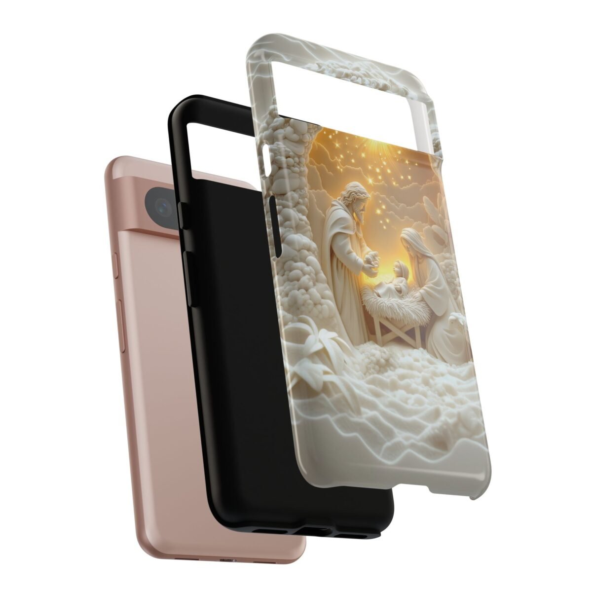 Nativity Phone Case Christian Phone Case 3D Effect Christmas Phone Casing iPhone Samsung Galaxy Google Pixel Faith Jesus Mary Joseph Case