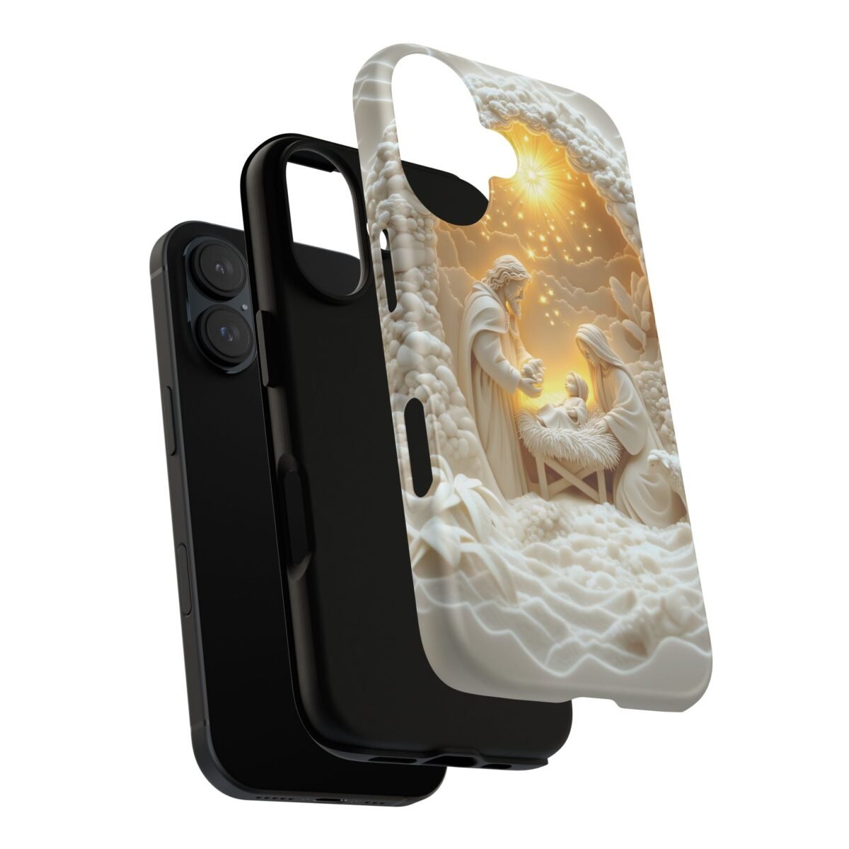 Nativity Phone Case Christian Phone Case 3D Effect Christmas Phone Casing iPhone Samsung Galaxy Google Pixel Faith Jesus Mary Joseph Case