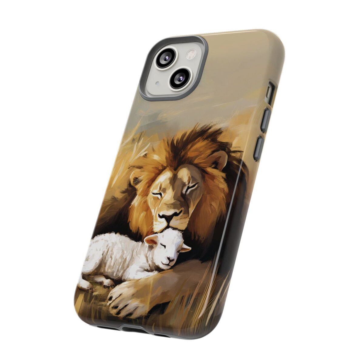 Lion and the Lamb Christian Phone Case iPhone Samsung Galaxy Google Pixel Faith in Jesus God Phone Cover Christian Inspired Gift Phone Case