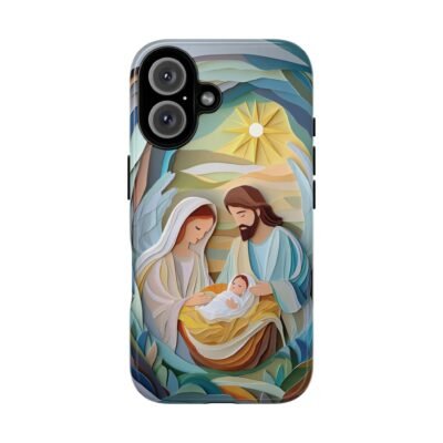 Nativity Phone Case Christian Phone Case Paper Cut 3D Effect Christmas Phone Casing iPhone Samsung Galaxy Google Pixel Faith Phone Cover