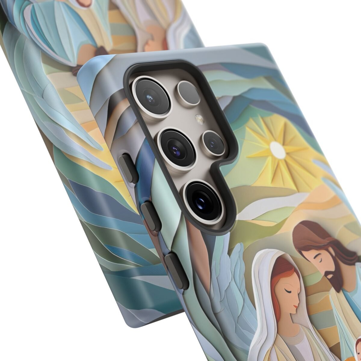 Nativity Phone Case Christian Phone Case Paper Cut 3D Effect Christmas Phone Casing iPhone Samsung Galaxy Google Pixel Faith Phone Cover