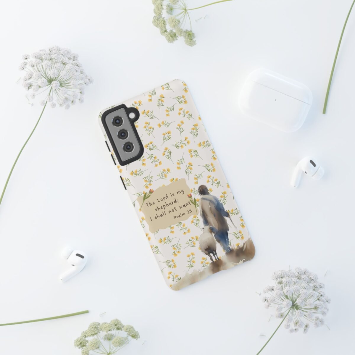 Christian Verse Phone Case The Lord is my Shepherd Psalm 23 Phone Case iPhone 16 15 14 13 12 Pro Max Samsung S24 S23 S22 S21 Plus Ultra