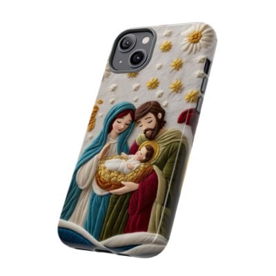 Nativity Embroidered Effect Phone Case Christmas Phone Casing iPhone Samsung Galaxy Google Pixel Phone Cover Faith Jesus Mary and Joseph