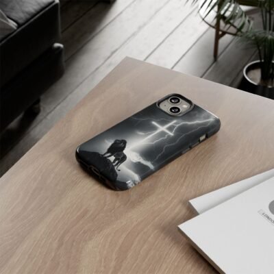Lion and the Cross Christian Phone Case iPhone Samsung Galaxy Google Pixel Faith in Jesus God Phone Cover Christian Inspired Gift Phone Case