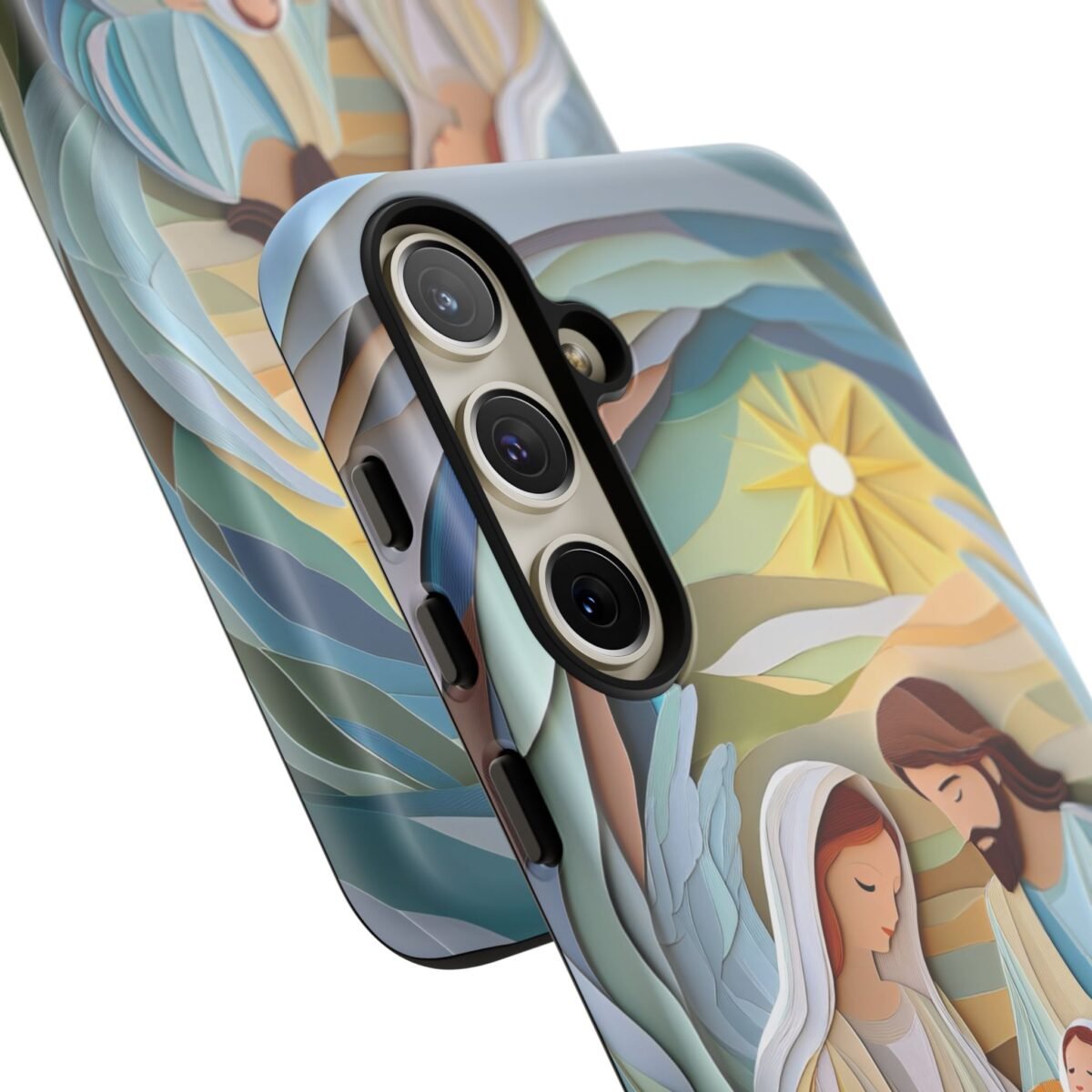 Nativity Phone Case Christian Phone Case Paper Cut 3D Effect Christmas Phone Casing iPhone Samsung Galaxy Google Pixel Faith Phone Cover
