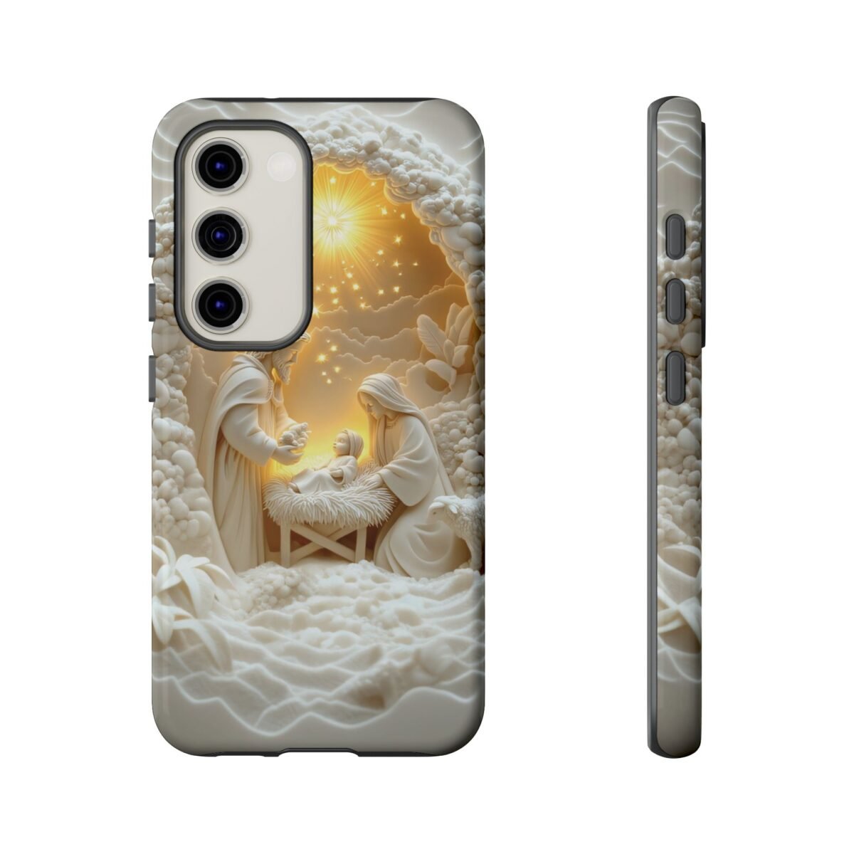 Nativity Phone Case Christian Phone Case 3D Effect Christmas Phone Casing iPhone Samsung Galaxy Google Pixel Faith Jesus Mary Joseph Case