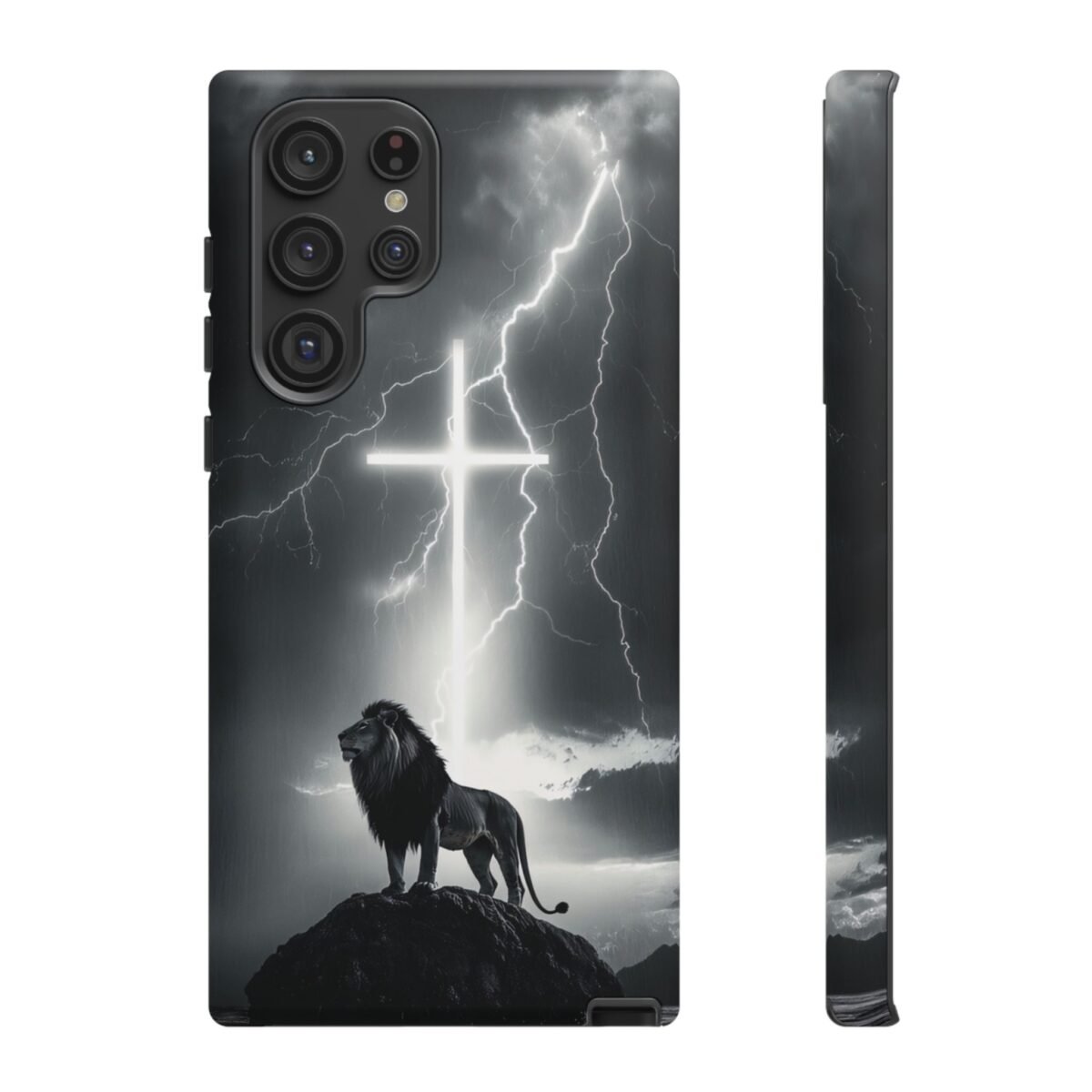 Lion and the Cross Christian Phone Case iPhone Samsung Galaxy Google Pixel Faith in Jesus God Phone Cover Christian Inspired Gift Phone Case
