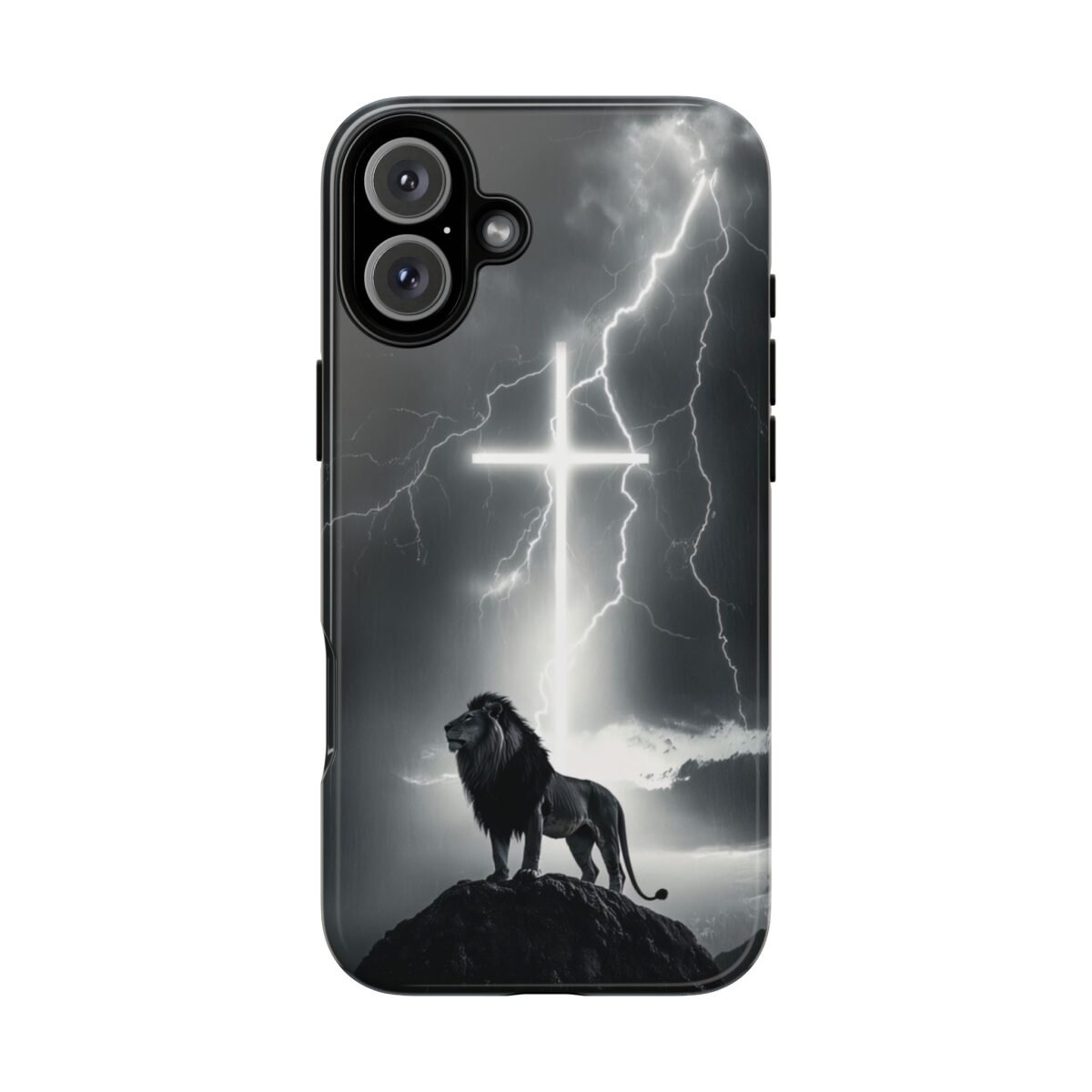 Lion and the Cross Christian Phone Case iPhone Samsung Galaxy Google Pixel Faith in Jesus God Phone Cover Christian Inspired Gift Phone Case