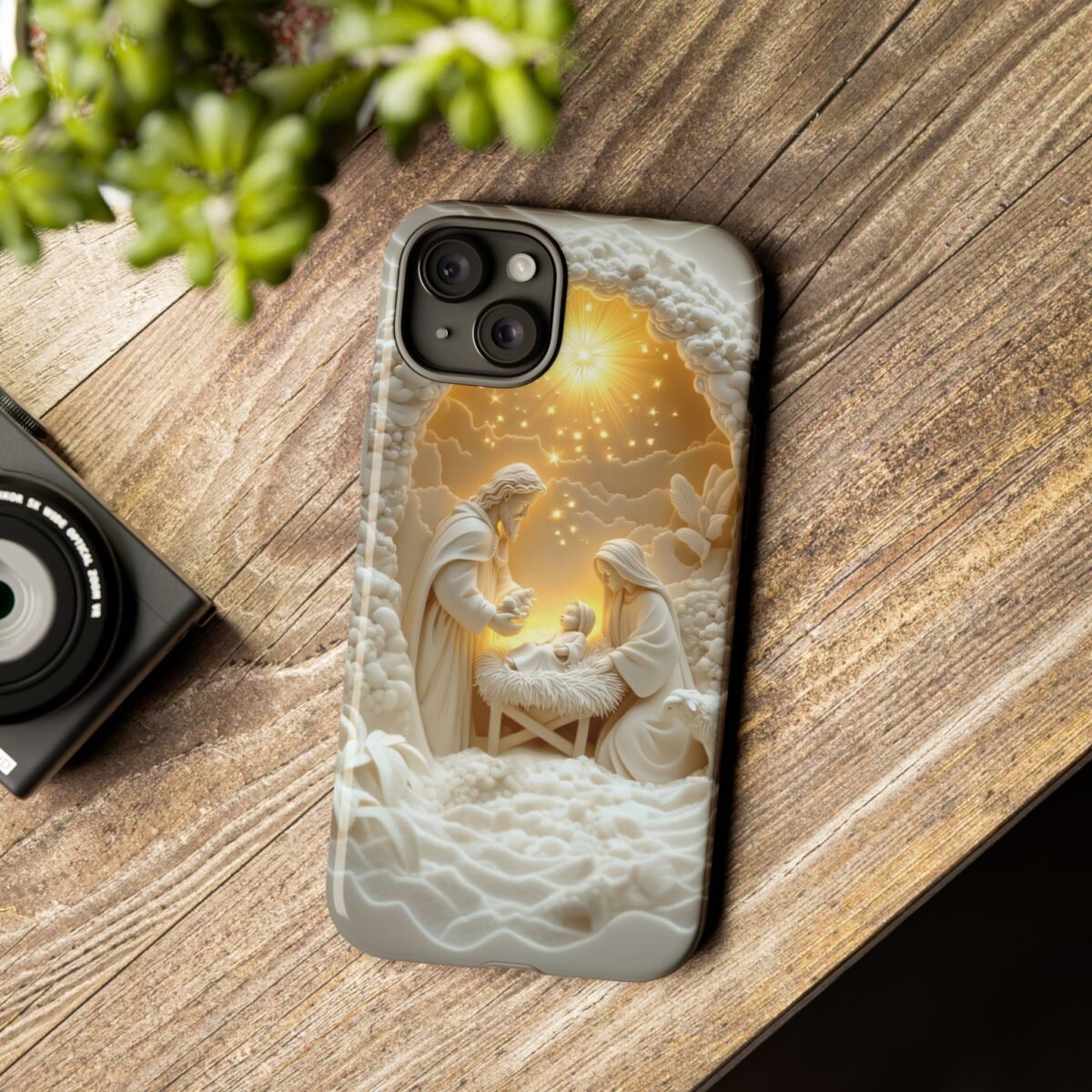 Nativity Phone Case Christian Phone Case 3D Effect Christmas Phone Casing iPhone Samsung Galaxy Google Pixel Faith Jesus Mary Joseph Case