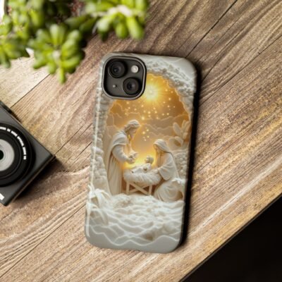 Nativity Phone Case Christian Phone Case 3D Effect Christmas Phone Casing iPhone Samsung Galaxy Google Pixel Faith Jesus Mary Joseph Case