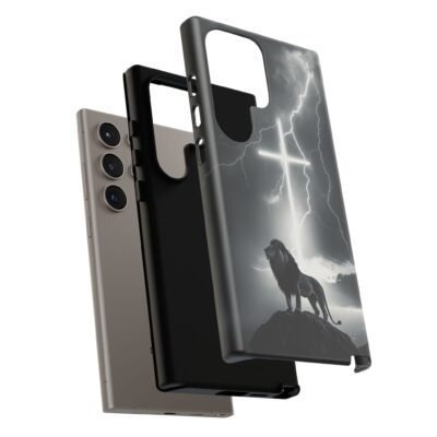 Lion and the Cross Christian Phone Case iPhone Samsung Galaxy Google Pixel Faith in Jesus God Phone Cover Christian Inspired Gift Phone Case