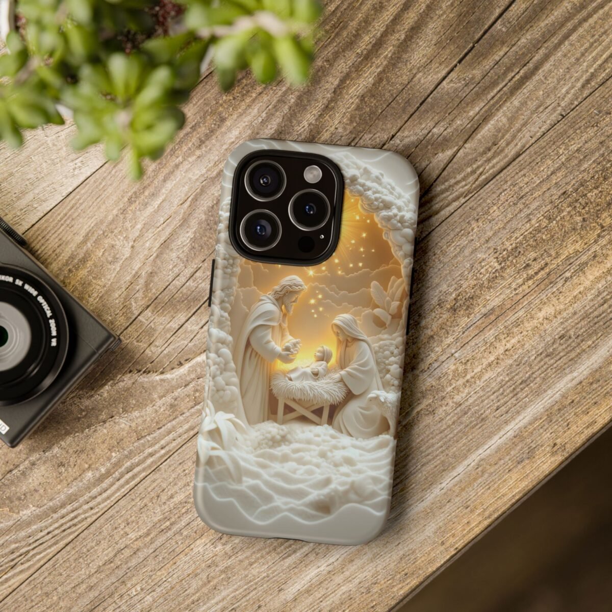 Nativity Phone Case Christian Phone Case 3D Effect Christmas Phone Casing iPhone Samsung Galaxy Google Pixel Faith Jesus Mary Joseph Case