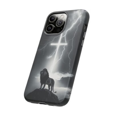 Lion and the Cross Christian Phone Case iPhone Samsung Galaxy Google Pixel Faith in Jesus God Phone Cover Christian Inspired Gift Phone Case
