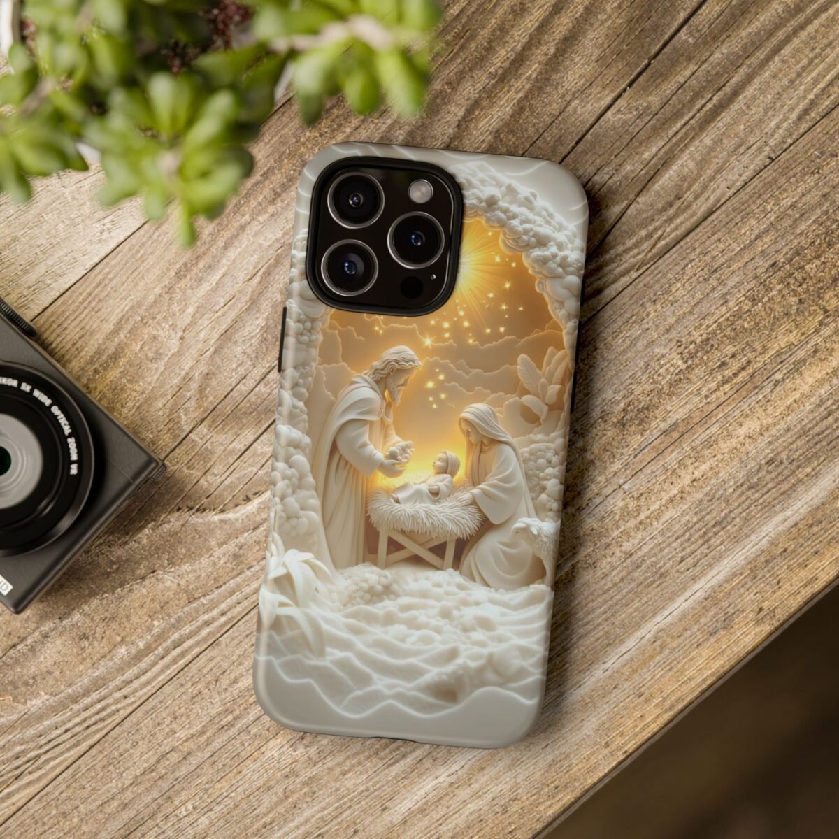 Nativity Phone Case Christian Phone Case 3D Effect Christmas Phone Casing iPhone Samsung Galaxy Google Pixel Faith Jesus Mary Joseph Case
