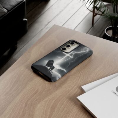 Lion and the Cross Christian Phone Case iPhone Samsung Galaxy Google Pixel Faith in Jesus God Phone Cover Christian Inspired Gift Phone Case