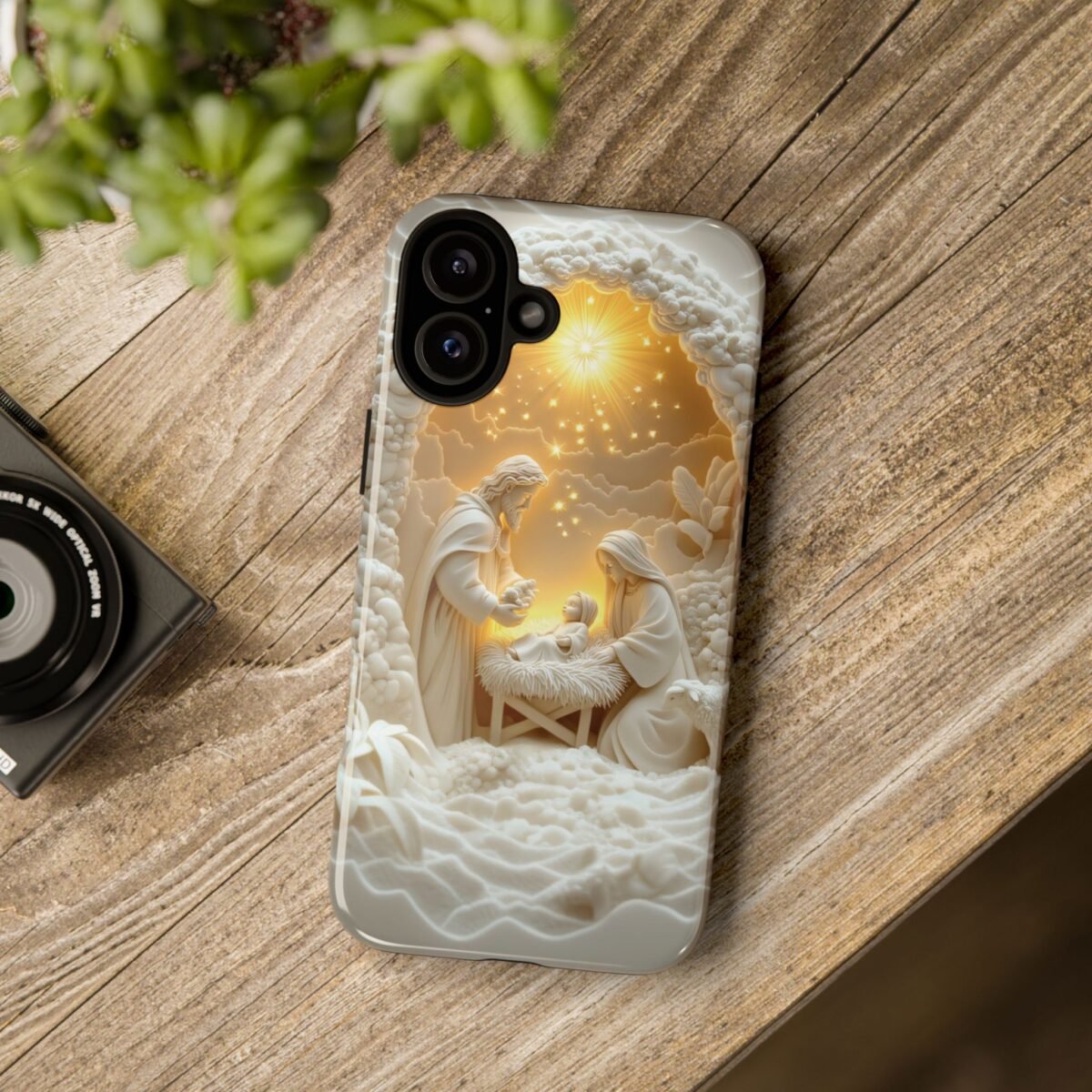 Nativity Phone Case Christian Phone Case 3D Effect Christmas Phone Casing iPhone Samsung Galaxy Google Pixel Faith Jesus Mary Joseph Case