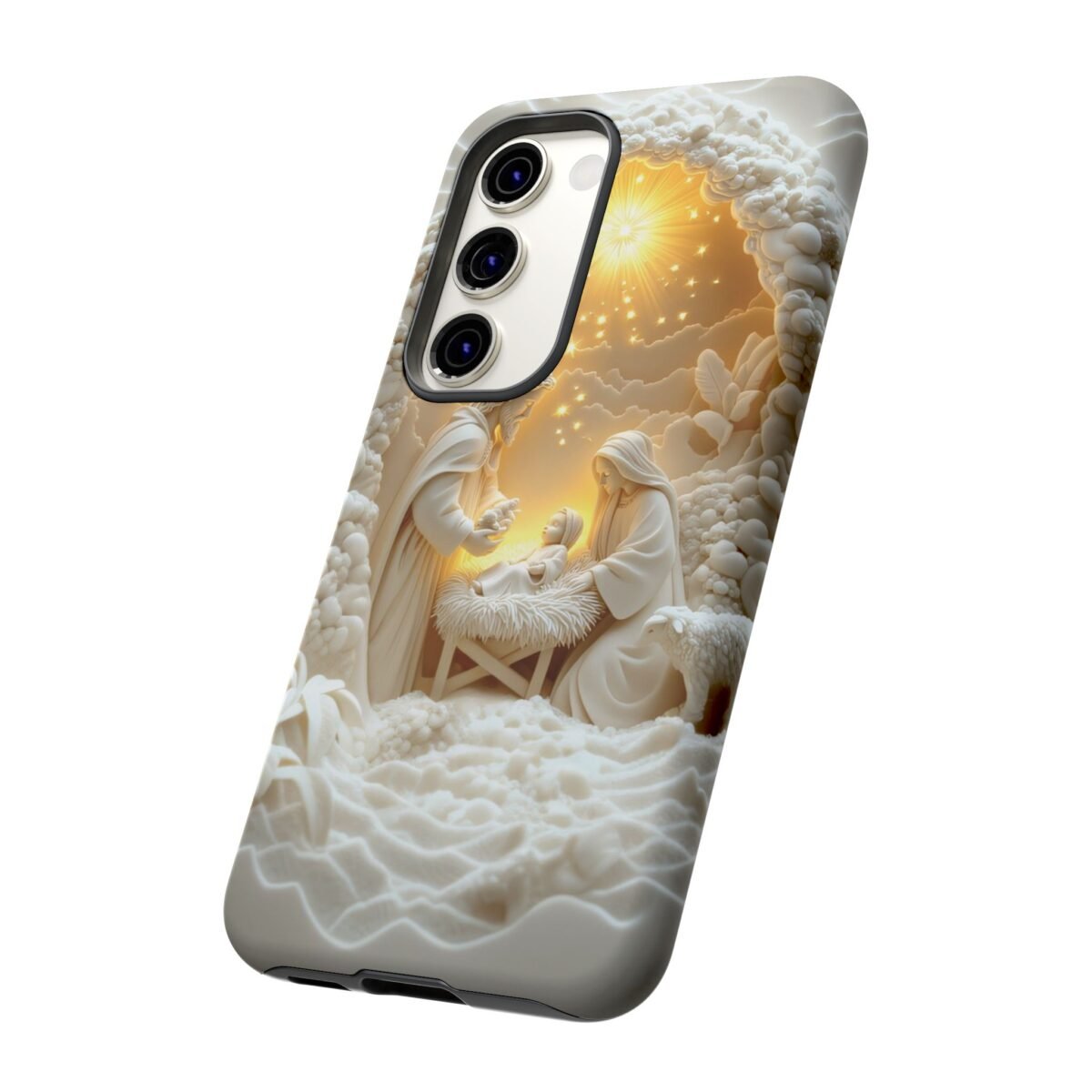 Nativity Phone Case Christian Phone Case 3D Effect Christmas Phone Casing iPhone Samsung Galaxy Google Pixel Faith Jesus Mary Joseph Case