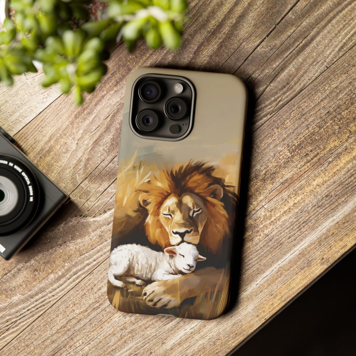 Copy of Lion and the Lamb Christian Phone Case iPhone Samsung Galaxy Google Pixel Faith in Jesus God Phone Cover Christian Inspired Gift Phone Case