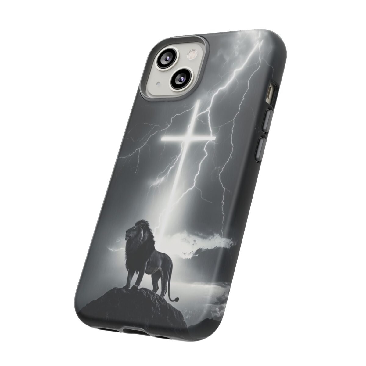 Lion and the Cross Christian Phone Case iPhone Samsung Galaxy Google Pixel Faith in Jesus God Phone Cover Christian Inspired Gift Phone Case
