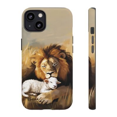 Lion and the Lamb Christian Phone Case iPhone Samsung Galaxy Google Pixel Faith in Jesus God Phone Cover Christian Inspired Gift Phone Case