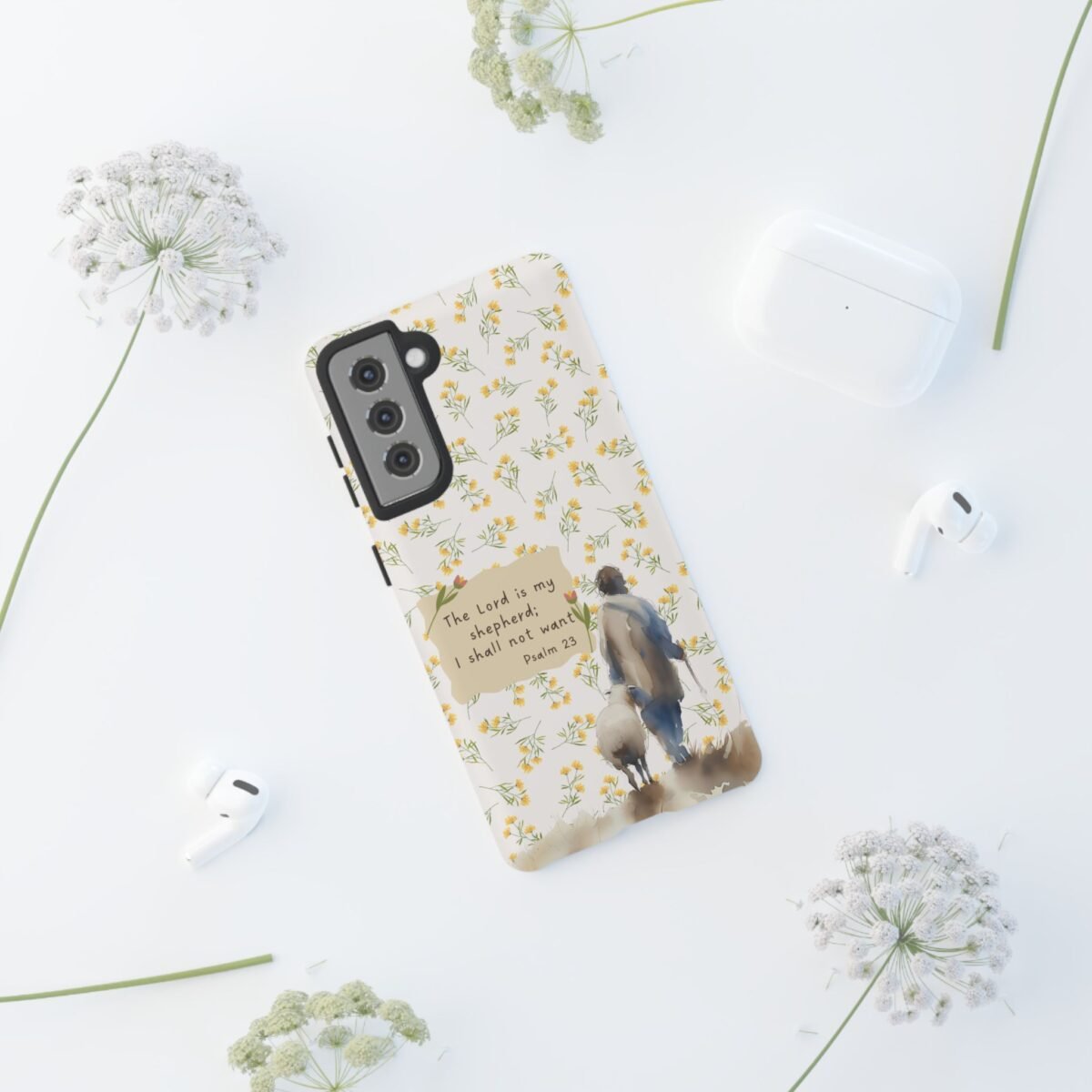 Christian Verse Phone Case The Lord is my Shepherd Psalm 23 Phone Case iPhone 16 15 14 13 12 Pro Max Samsung S24 S23 S22 S21 Plus Ultra